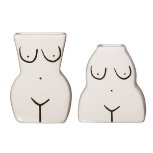 Confezione da 2 vasi a forma di corpo femminile