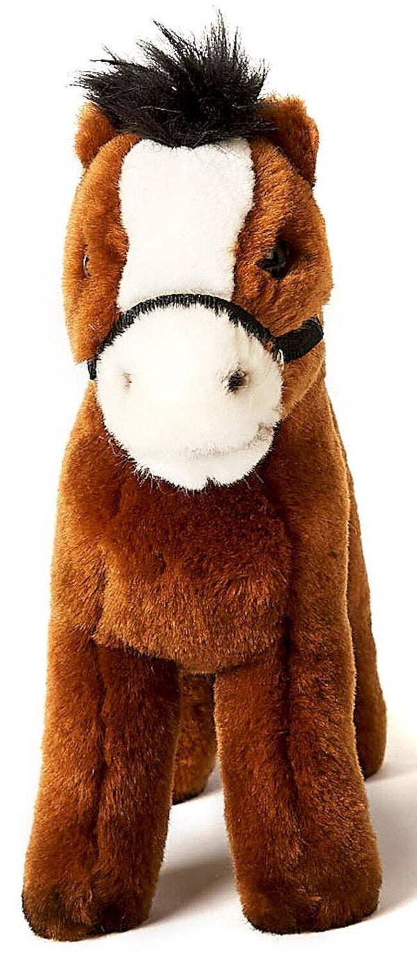 Peluche cheval brun debout sans selle Uni Toys