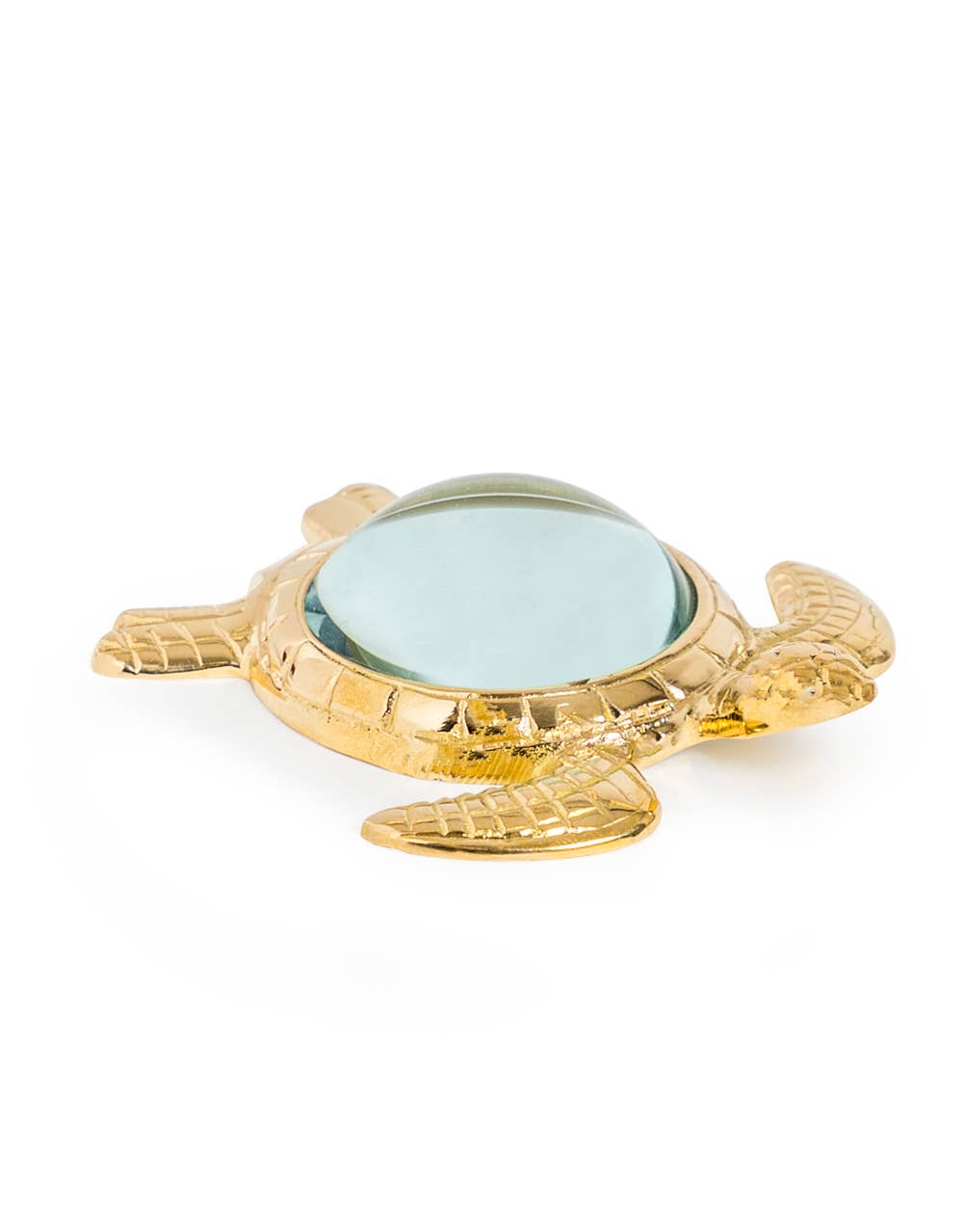 Messing vergrootglas in de vorm van een schildpad