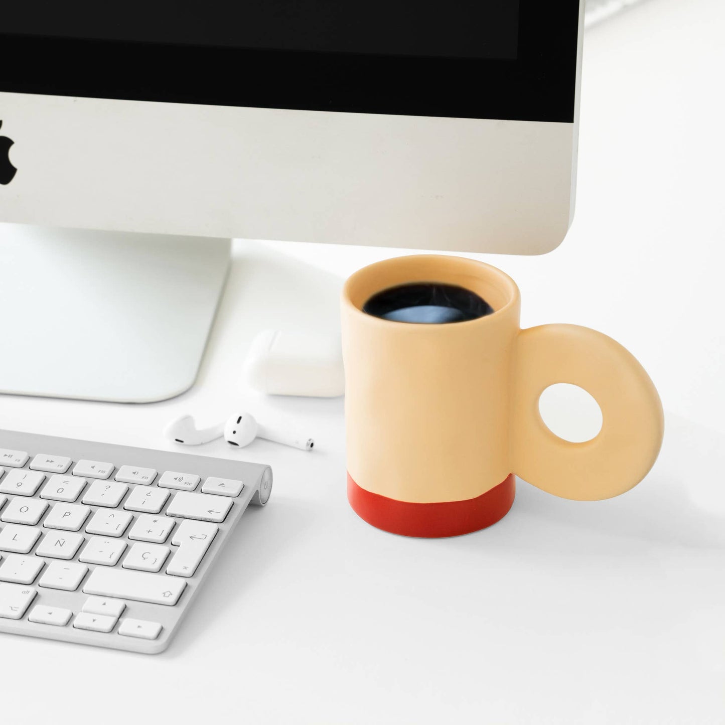 Mug en Céramique Beige Helio Ferretti Vue 1