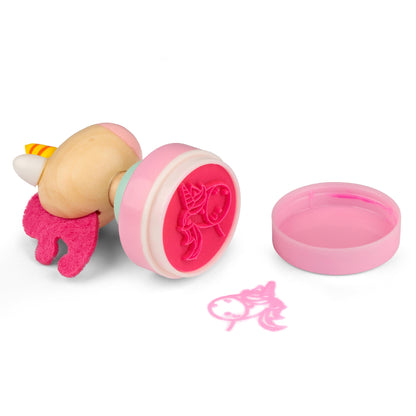 WOODEN UNICORN AND DRAGON INK STAMPERS - TESCO