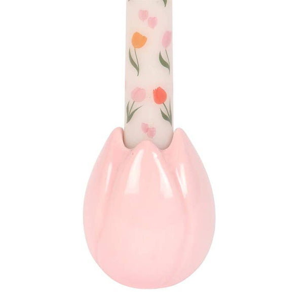Bougeoir en forme de tulipe