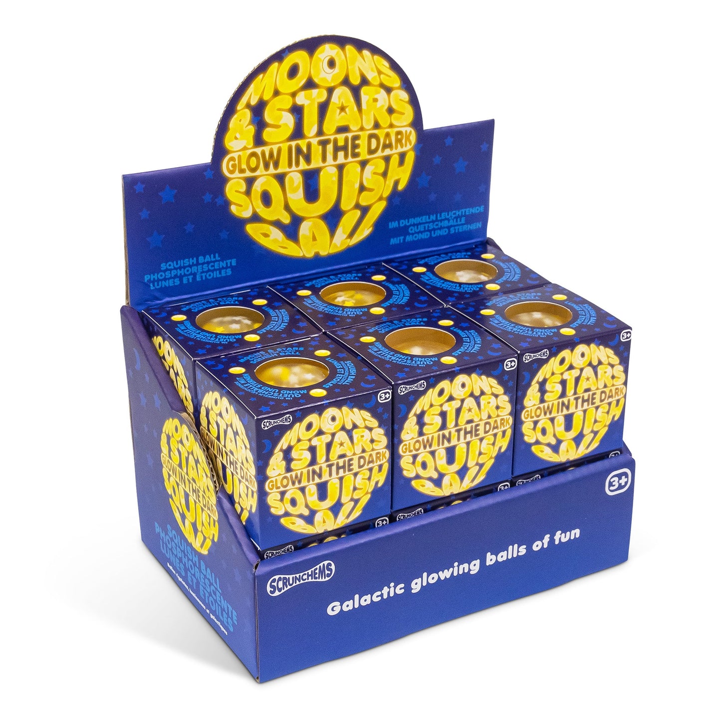 SCRUNCHEMS LUNES ET ÉTOILES BRILLENT DANS LE NOIR SQUISH BALL