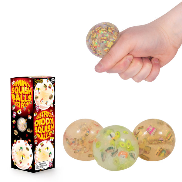 Boules de squish DIDDY FAST FOOD SCRUNCHEMS - Paquet de 3