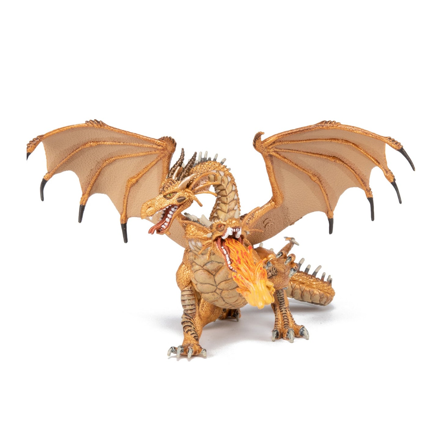 Figurine Dragon deux têtes or
