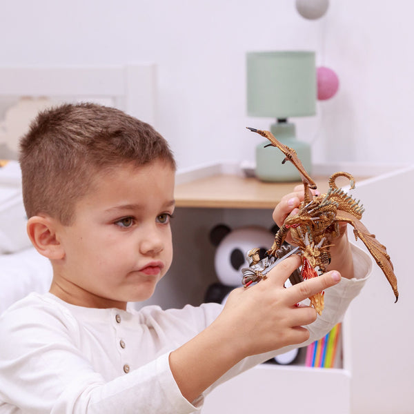 Figurine Dragon deux têtes or Papo - créature fantastique