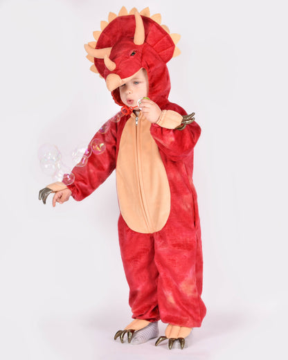 Combinaison dinosaure Tricératops pour enfants 4-6 ans (110-116 cm)