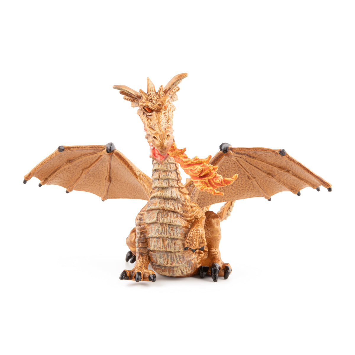 Gold Dragon figurine with flame