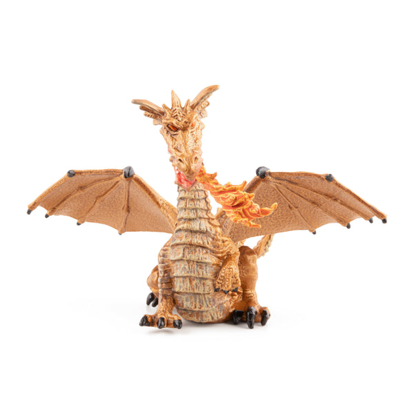 Figurine Dragon or avec flamme Papo - personnage féerique