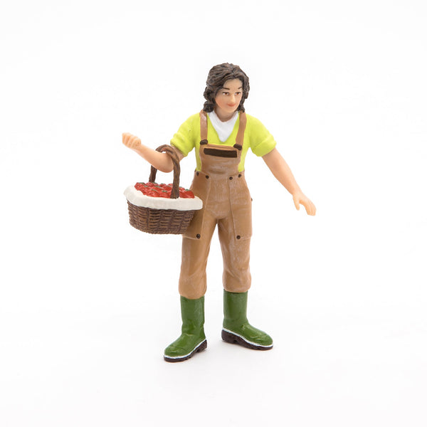Figurine Fermière au panier Papo - animal de la ferme
