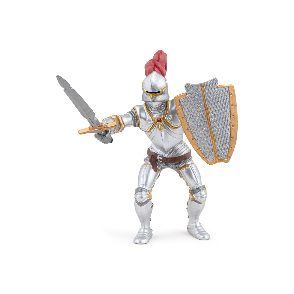 Figurine Chevalier en armure au plumet rouge