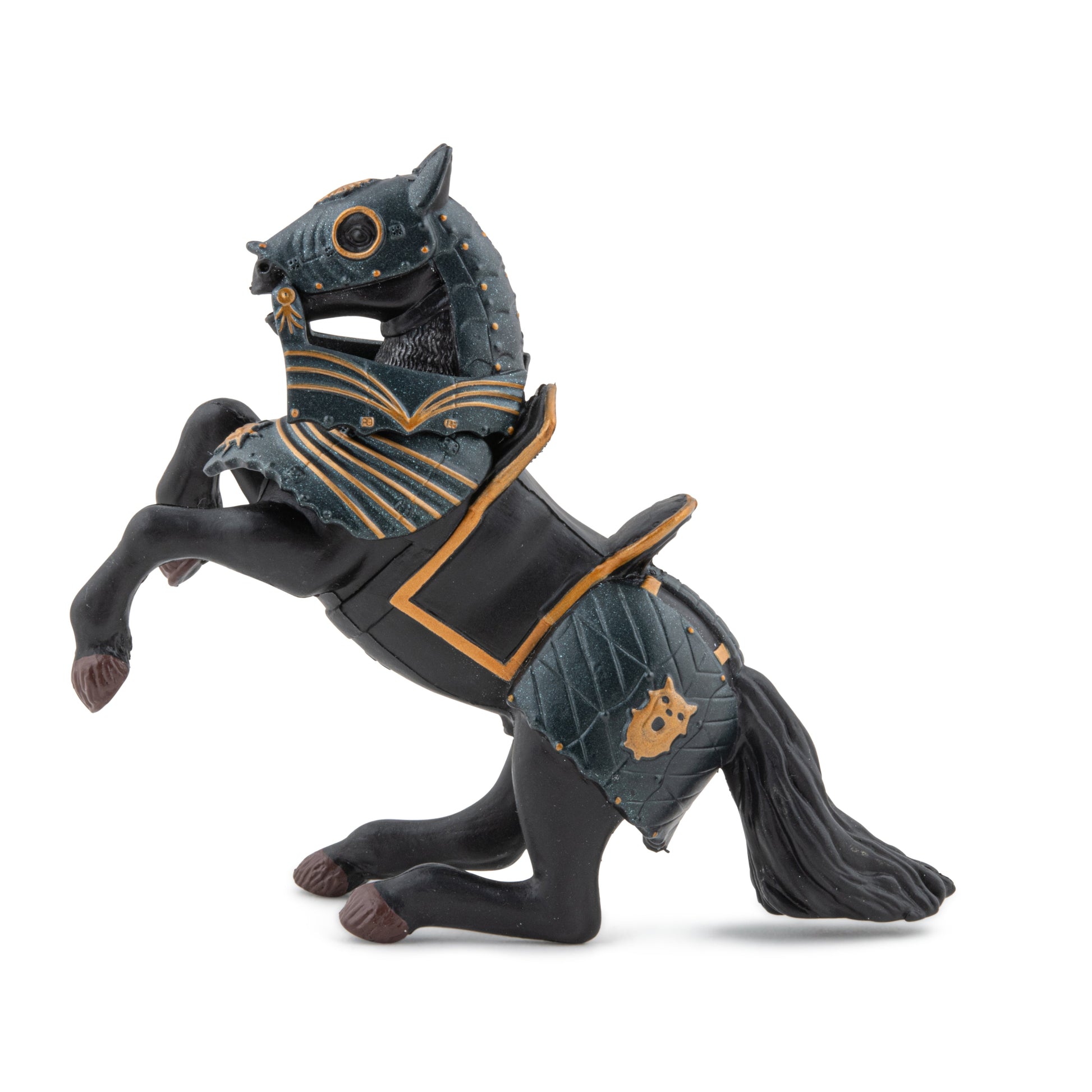 Figurine Cheval en armure noire Papo - personnage médiéval