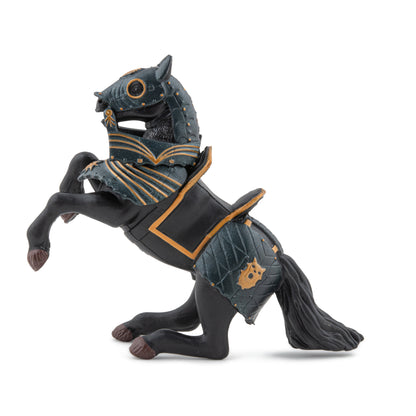 Figurine Cheval en armure noire Papo - personnage médiéval