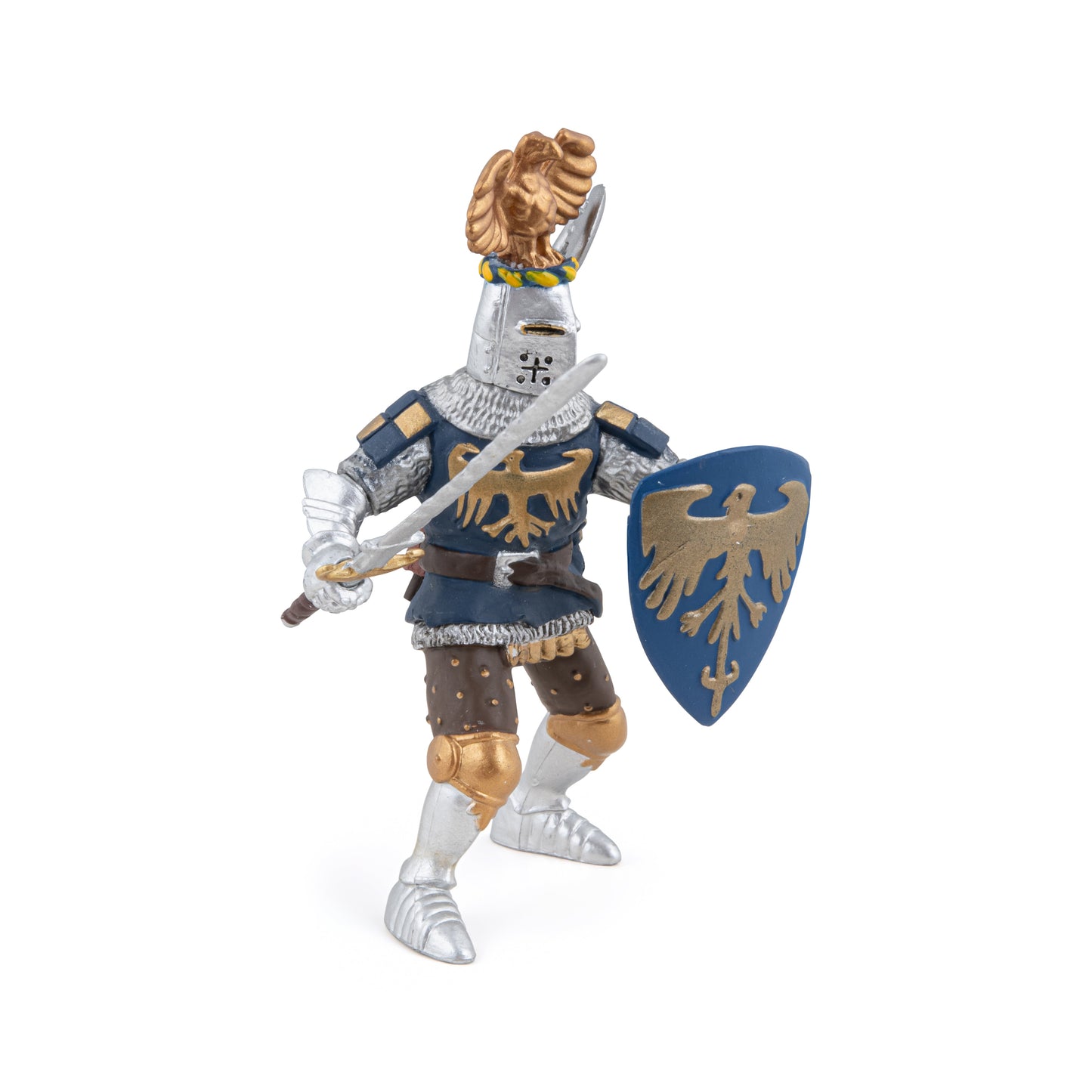 Blue Knight Figurine with Crest