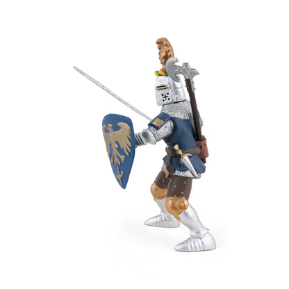 Blue Knight Figurine with Crest