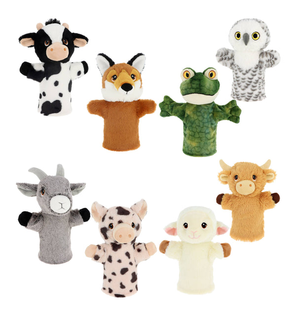 Assortment 24 Farm Puppet Plush Toys 27cm - KEELECO