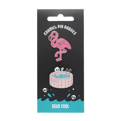 Pin’s Dead Cool Summer - Squelette et Flamant
