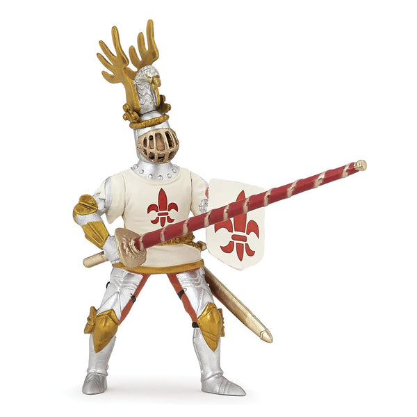Figurine Chevalier blanc fleur de lys Papo - personnage médiéval