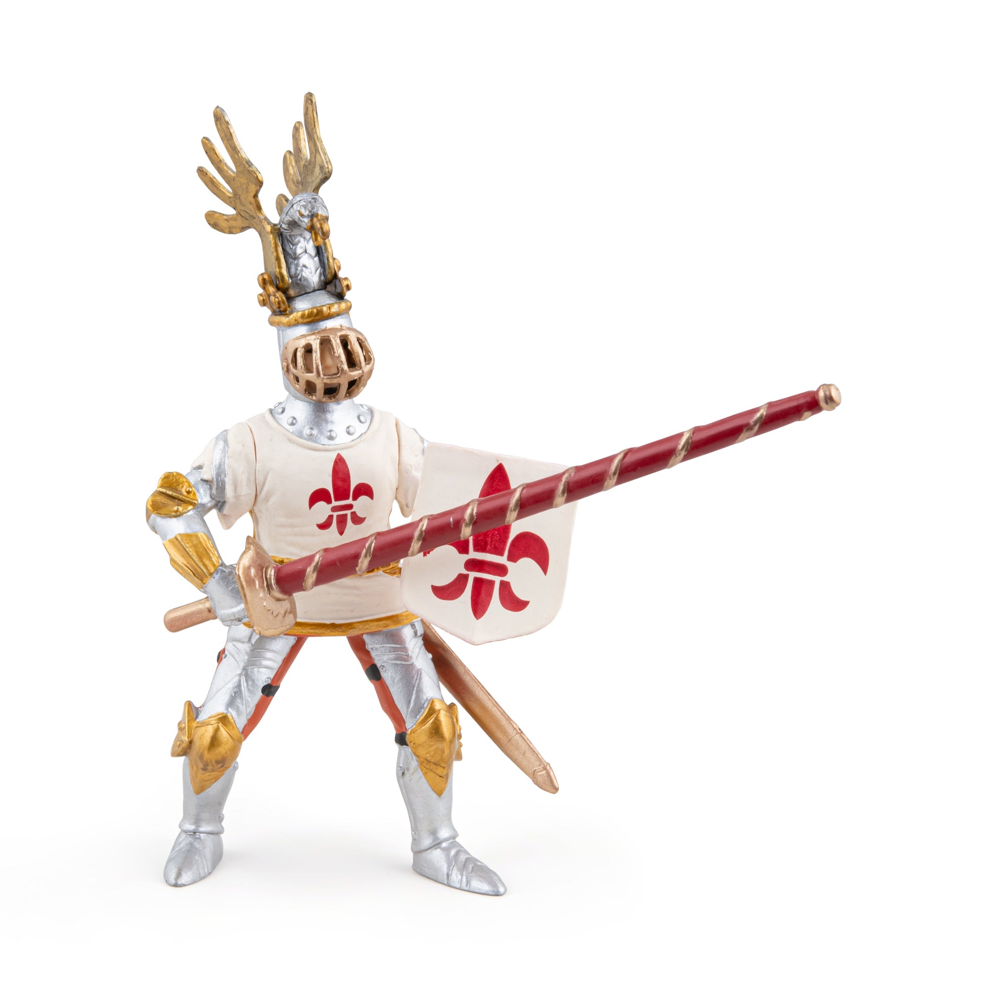 Figurine Chevalier blanc fleur de lys Papo - personnage médiéval