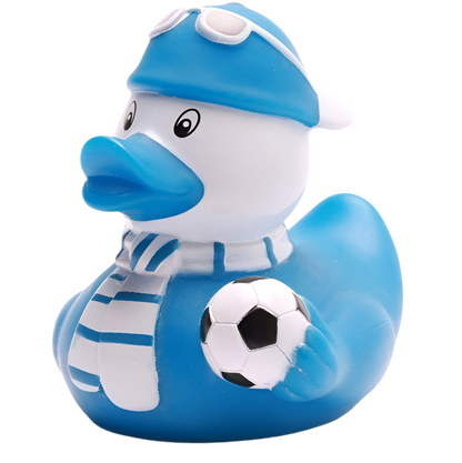 Pato hincha de fútbol azul