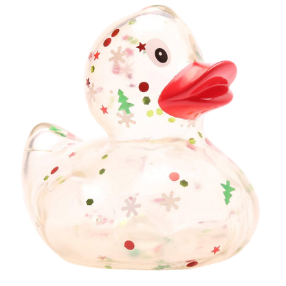 canard classique a paillettes de noel rouge
