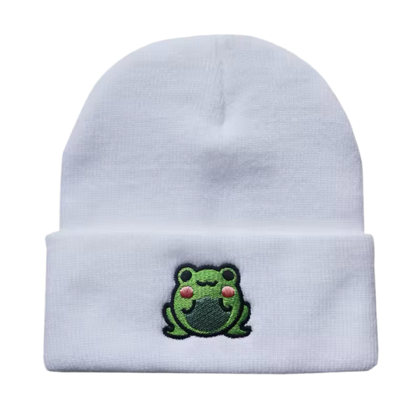 Bonnet Grenouille Kawaii Brodée