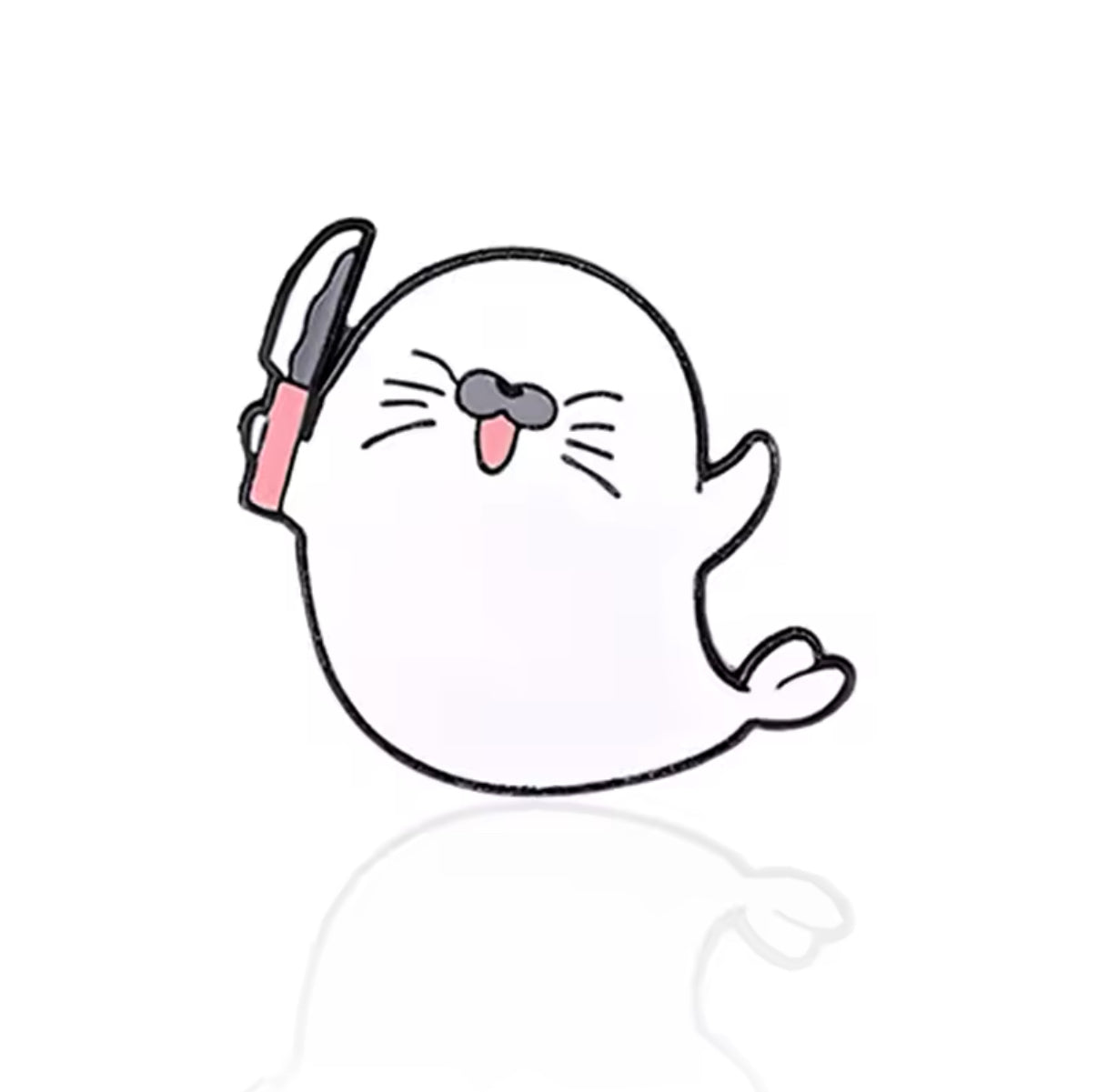 pins bebe phoque avec couteau