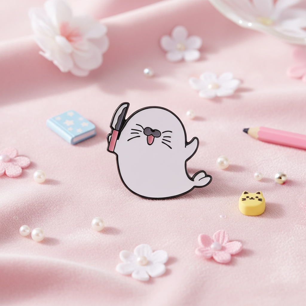 Cría de foca con alfiler de cuchillo