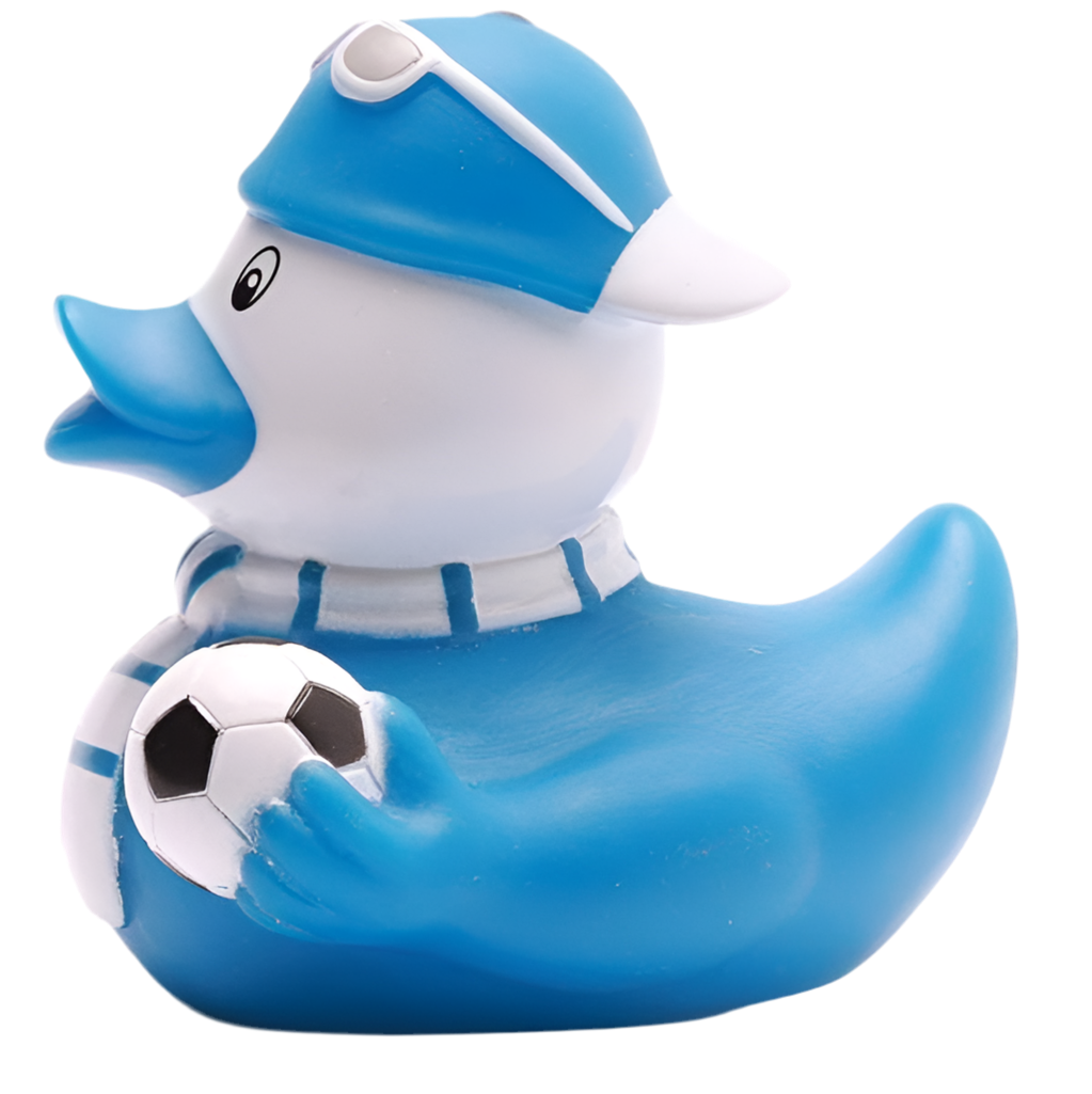 Pato hincha de fútbol azul