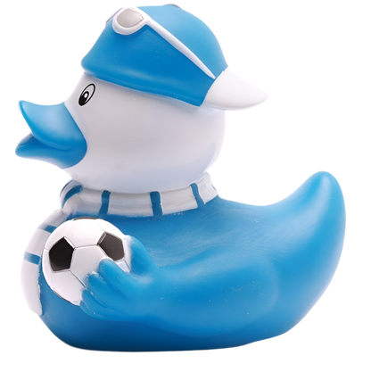 Pato hincha de fútbol azul