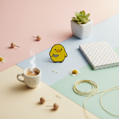 Pins Canard Jaune Couteau