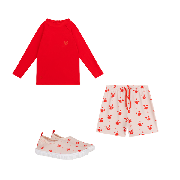 Bundle Swimwear - Red/Beige - Crabby