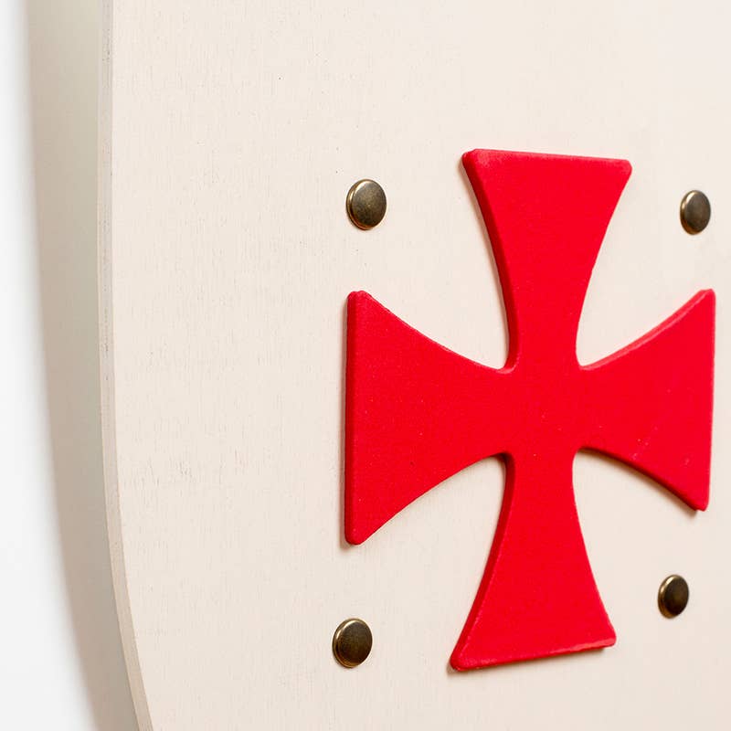Bouclier Historique Blanc avec Croix Templière