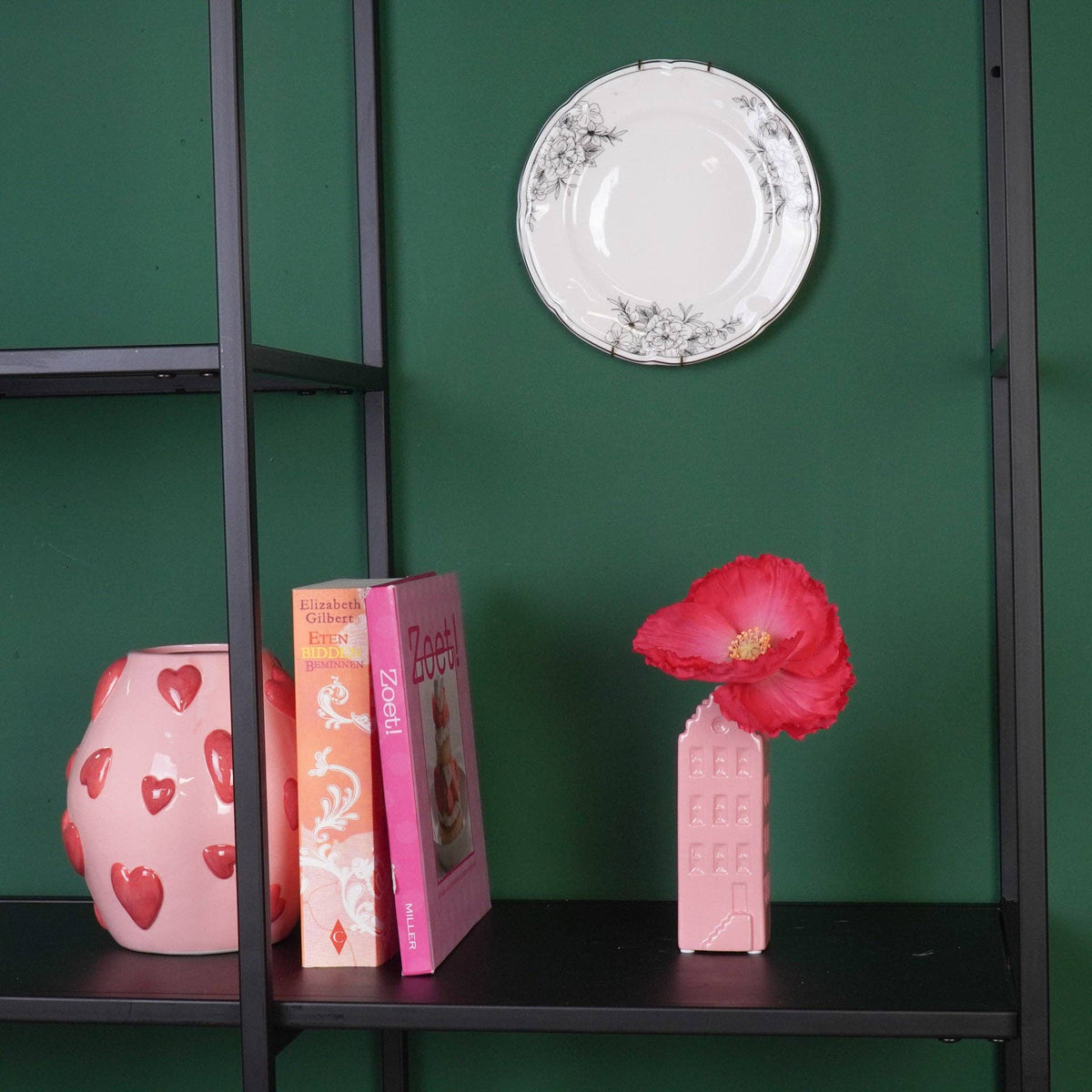 Vase à Fleurs - Vase de Maison - Céramique - Rose Clair - 5x4,5x14,5 cm