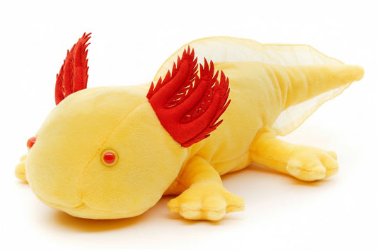 Peluche Axolotl (giallo con occhi rossi)