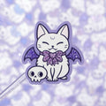 Adesivi glitterati a forma di gatto e pipistrello Meowgical