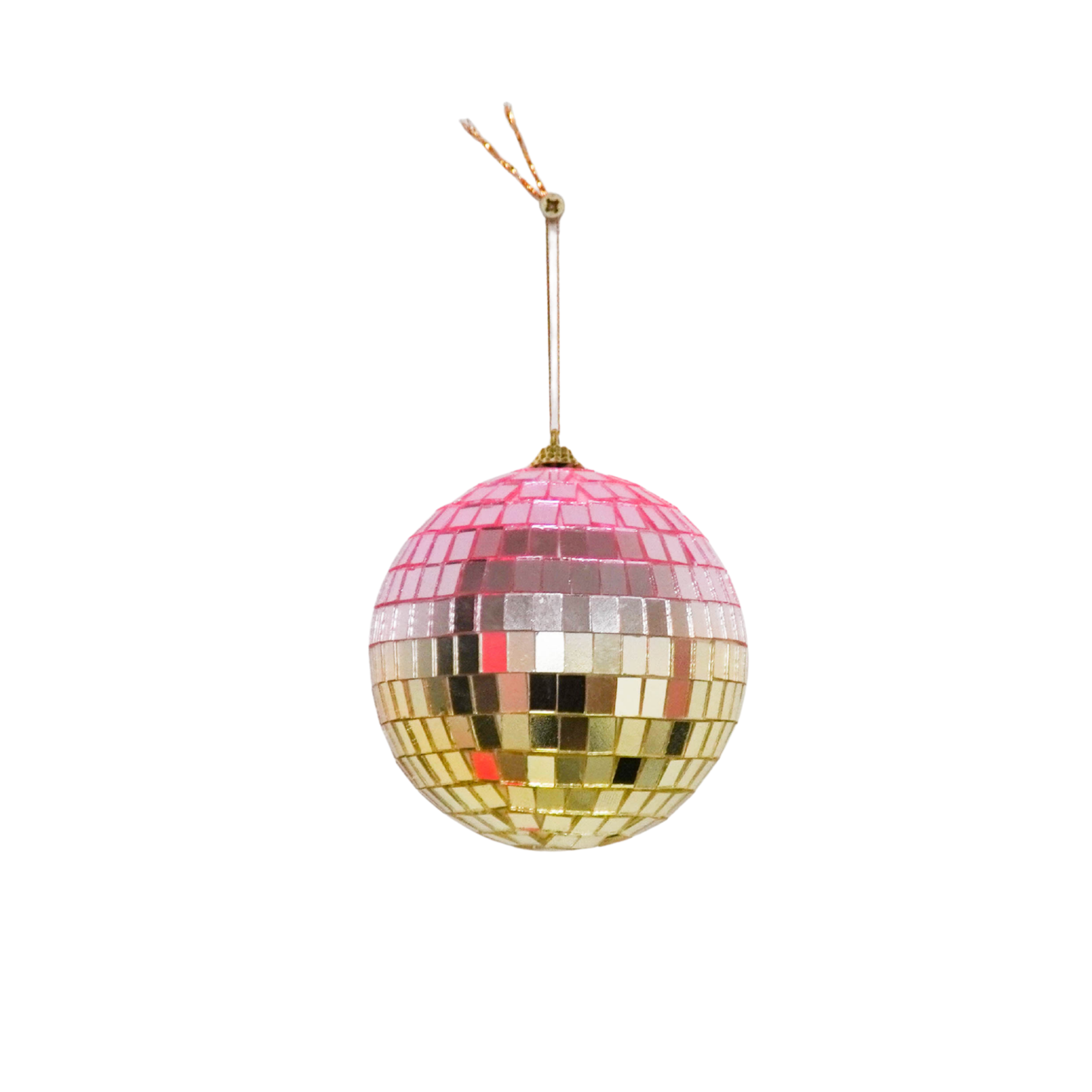 Boule de Noël Disco Rose/or - 15cm