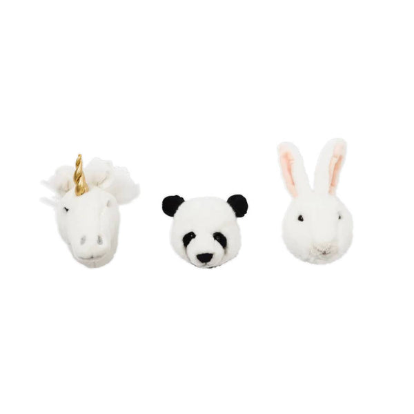 Mini Décoration Murale Peluche Têtes d'Animaux : Coffret - Wild & Soft
