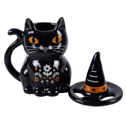 Mug à couvercle Chat noir Halloween — Frightful Folk