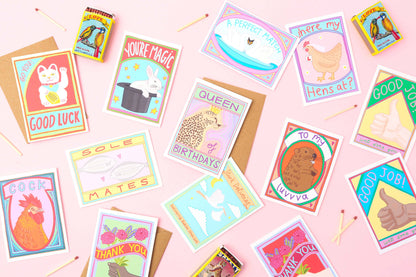 Tarjeta de felicitación "A Perfect Match" de pequeños cisnes