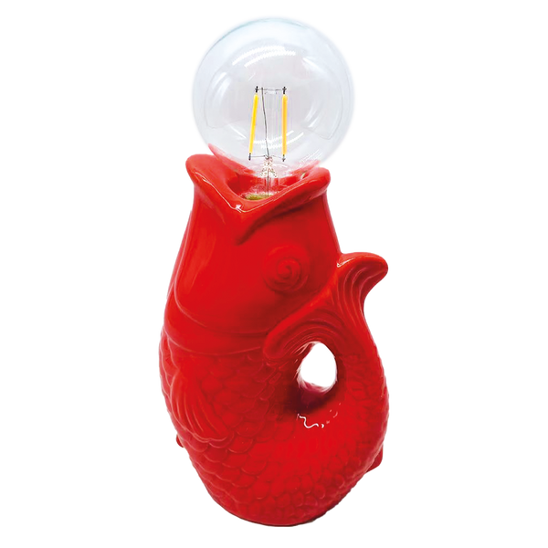 Déco LED poisson rouge à piles L13,5 P8,2 H27cm