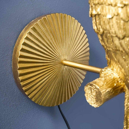 Applique murale Perroquet Percy, or/turquoise