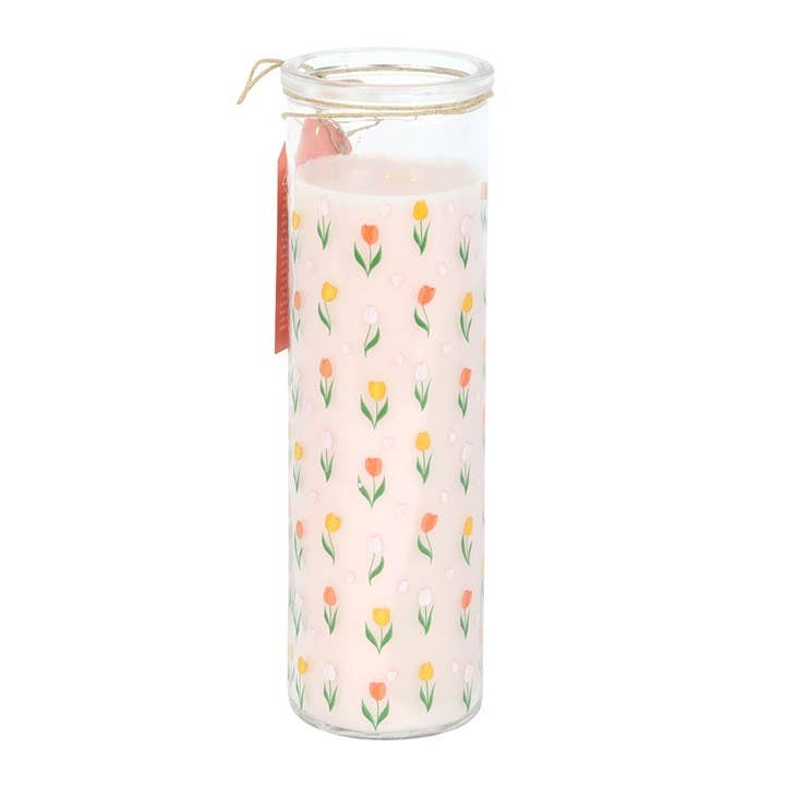 Candela tubolare a forma di tulipano, tulipano francese stampato, festa della mamma