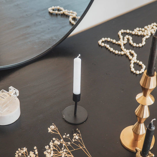 Candlestick - Basic - Metal - Black - 8x8x10cm