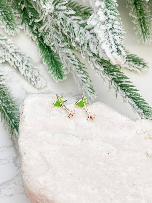 Boucles d'oreilles Martini de Noël