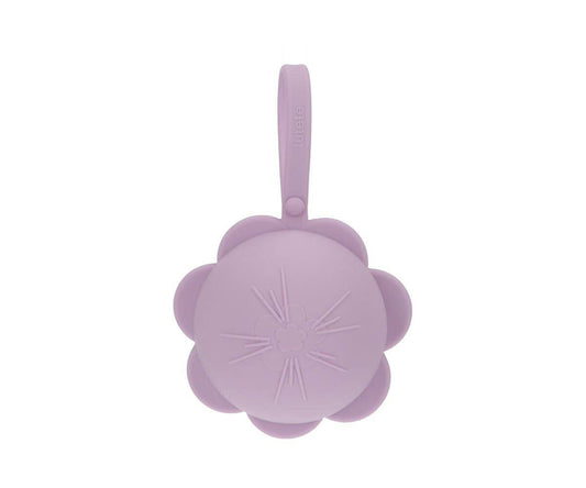Porte-sucette en silicone Fleur lilas