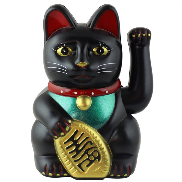 Chat chanceux noir 15cm