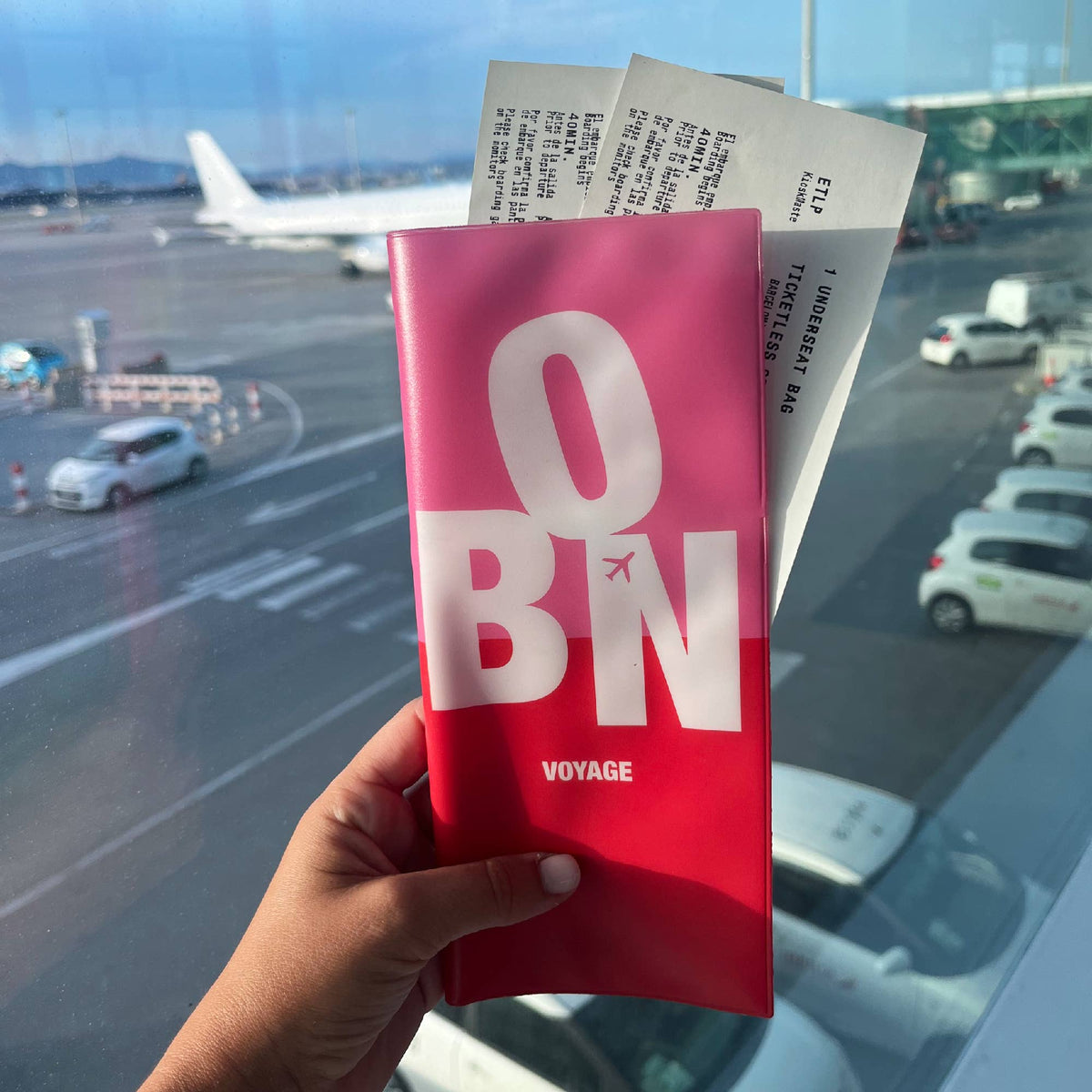 Rode paspoorthouder ‘Bon Voyage’