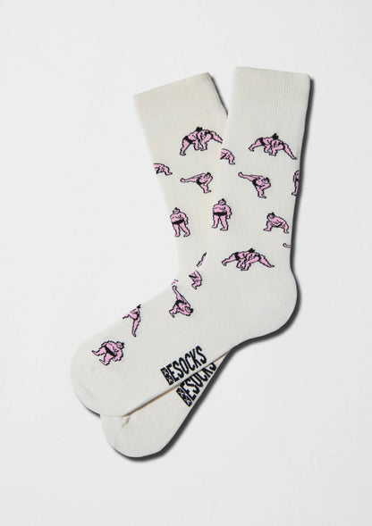 BeJapan Sumo - Chaussettes 100 % coton biologique: Blanc cassé / 41/46