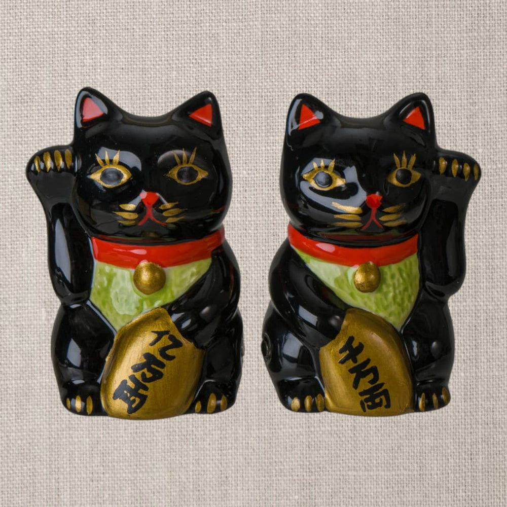 Salière et poivrière Chats Chanceux Noirs